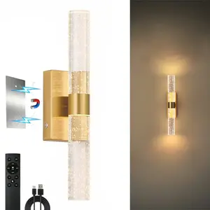 1PC Creative Bubble Column Wall Light, Rechargeable, 4000mah Battery, Acrylic and Aluminum Design, Dimmable, for Bedroom, Hallway, Living Room, Office