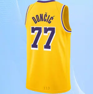 Luka Dončić Men's Classic-Design Sleeveless stitched Basketball Jerseys Gold shirt