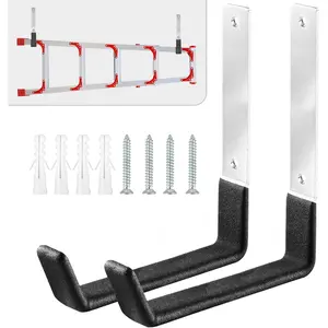 AccEncyc Heavy Duty Garage Hooks, 2Pcs Stainless Steel Wall Mount Hooks, 50lb Weight Capacity, for Garden Hose, Bike, Ladder, Tool Organizer