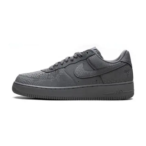 Nike Kobe Bryant x Air Force 1 Low-Top 'Cool Grey' Men's Hoop Shoes - Kobe-Collab Edge, Signature Design, Cushioning, Lightweight, Fashionable Sports Shoes for Walking & Casual Play