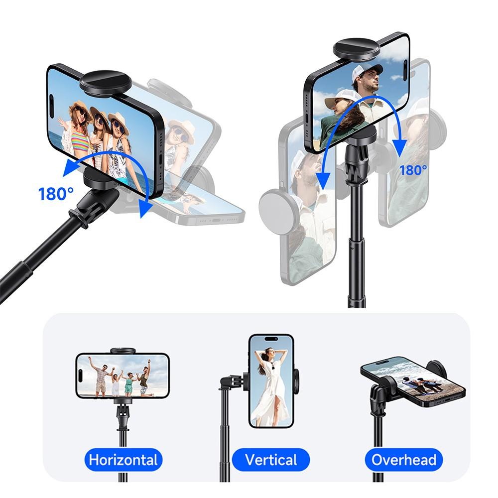 70" Auto-Open Selfie Stick Tripod with Remote Kit, 175mm(H) Telescopic Rod Aluminum Alloy, 360° Rotatable Stable Travel Portable Phone Holder Stand Mount for Vlog/Video Record/Live Stream, Universal fits for iPhone 17 16 15 Pro Max Samsung Galaxy Series 70" Auto-Open Selfie Stick Tripod with Remote Kit, 175mm(H) Telescopic Rod Aluminum Alloy, 360° Rotatable Stable Travel Portable Phone Holder Stand Mount for Vlog/Video Record/Live Stream, Universal fits for iPhone 17 16 15 Pro Max Samsung Galaxy Series