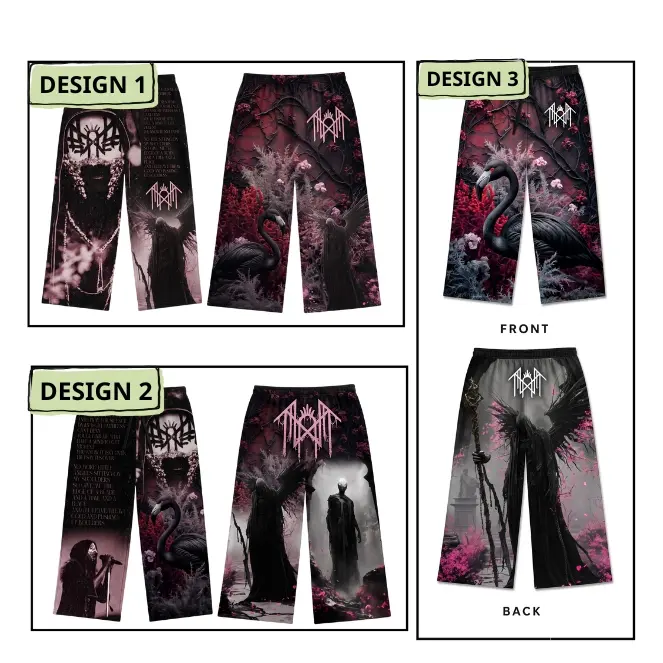 Sleep Token Gothic Flamingo Loose Sweatpants, All-Over Print Loose Fit Jogger Pants, Unisex Casual Lounge Pants, Gothic Streetwear Gift