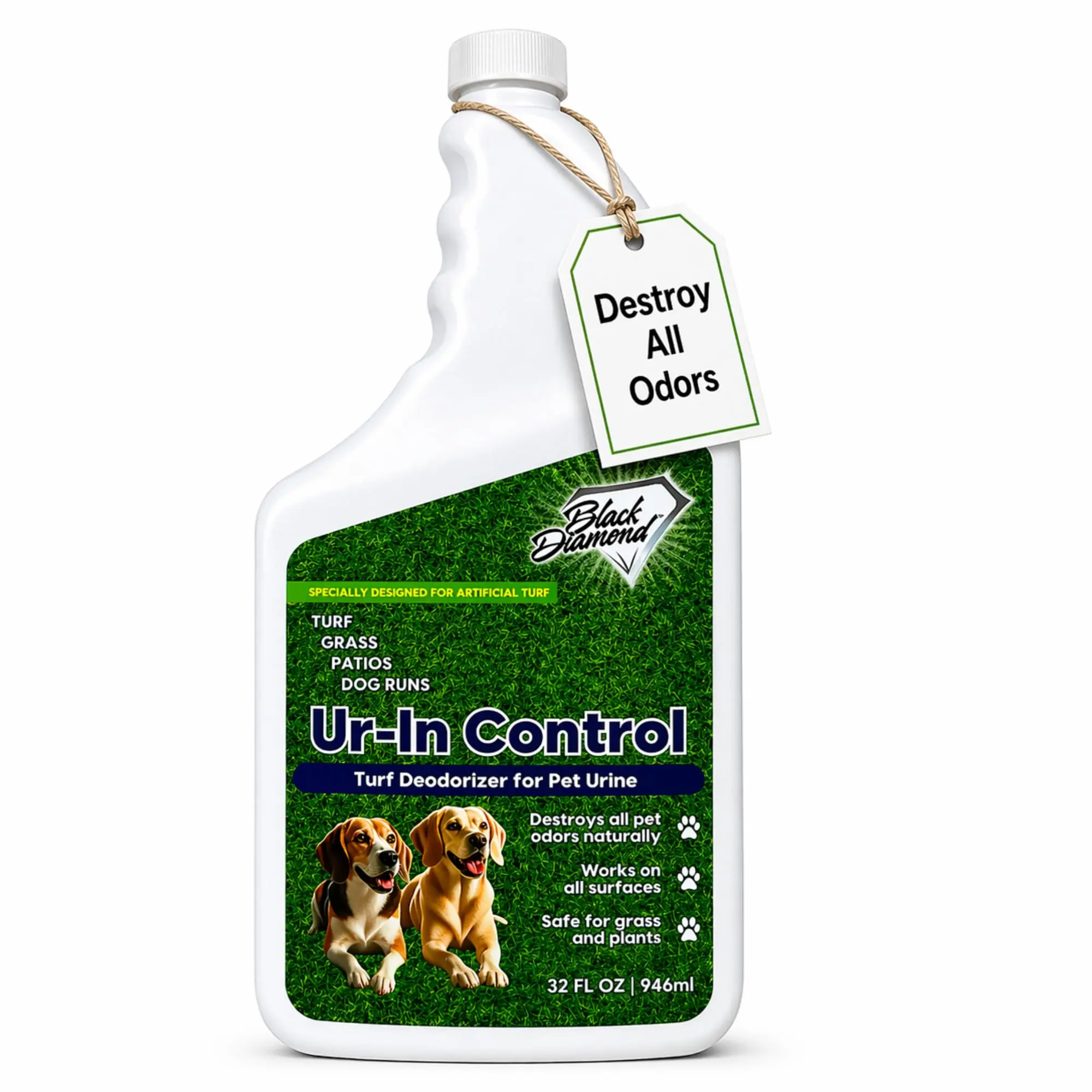Urine Control Turf Deodorizer for Outdoor Pet Odor– Artificial Grass Odor Control – Dog Odor Eliminator, Safe for Pets, Kids, Grass, and Turf (32oz)