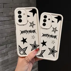 Fashion Star Pattern Phone Case Compatible with Samsung Galaxy A26 A36 A55 A35 A06 A16 A05 A14 A24 A34 A54 A15 A05S A25 A23 A33 A53 A73 A13 4G 5G, Soft TPU Back Cover for Drop Protection.
