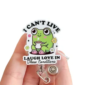 Glitter My Badge Live Laugh Love  badge reel for nurse and hospital workers. Badge clip Badge pull - Retractable swivel clip with a 360 rotation. Great gift for coworker.
