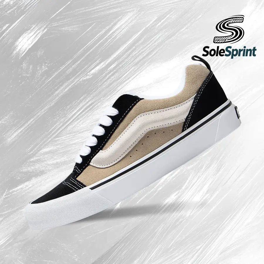 Vans Knu Skool Beige Men's Running Shoes - Lifestyle Sneakers, Shock-Absorbent Comfort, Vintage Spring-Summer Inspired, Gym-Streetwear Casual, Back-to-School, VN000EE6EBS