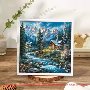 Landscape Cottage Pattern DIY Diamond Arts Colorful Painting Kit without Frame, DIY 5D Diamond Arts Colorful Painting Kit for Home Wall Decor