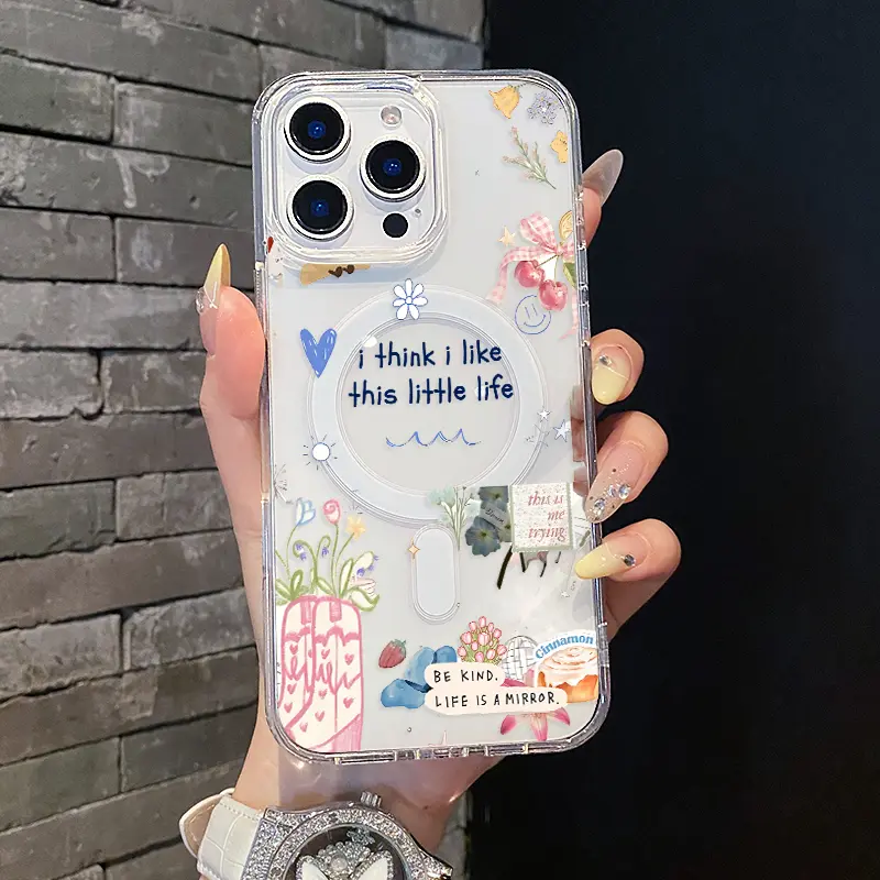 Magnetic TPU Smartphone Casing - Anti-Drop, Shockproof, Scratch-Resistant, Lightweight Handheld Accessory with Cozy Days Aesthetic Print for iPhone 17/16 Pro Max/15 Plus/14/13/12/11/XS/XR