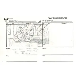 Chip n Dale Rescue Rangers Original Production Animation Storyboard Walt Disney FIRST EPISODE 1988 A108