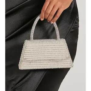 What A Glam Cutie Faux Pearl Rhinestone Mini Bag