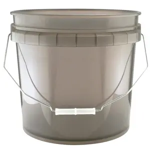 3.5 Gallon Translucent Gray Paint Bucket