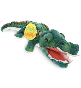 DOLLIBU 18" Green Alligator Polyester Soft Plush Easter Egg, Wild Stuffed Toy, Spring Theme Doll