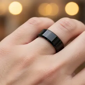 Ring For Christmas Gift Black Tungsten Ring Shiny Finish, Black Wedding Ring Men's Wedding Band Tungsten Carbide Ring Black Women's Ring