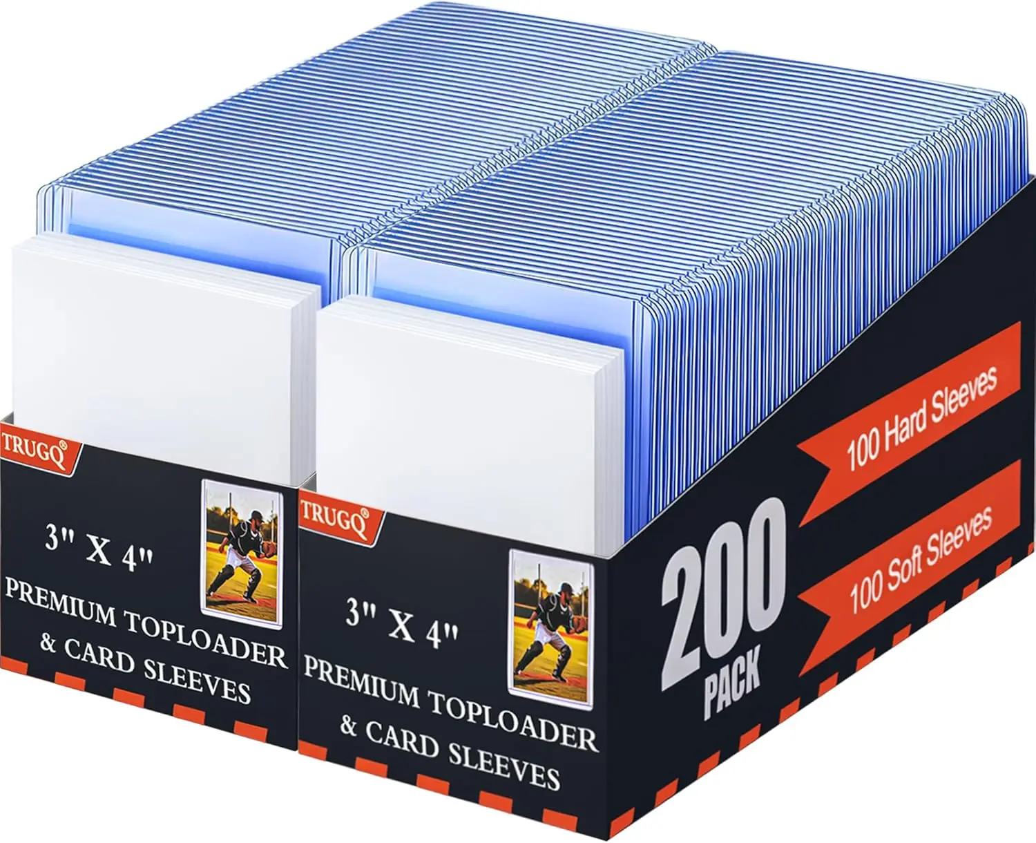 card hard sleeves 400 Pieces Sleeve Plastic Card Protector Holder for Trading, Baseball, Football, Sport, Photo, 3 x 4 Inches (Clear) : Toys & Games This pack contains 50 clear 200 Card Sleeves Toploads for