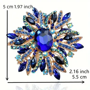Vintage Classic Exaggerated Flower Brooches |   Retro Luxury Decoration, Alloy Material, Metal Back Buckle, Plastic Mosaic for Party Banquet Badges Pins