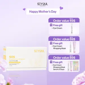 SEYOUL SOS Brightening Ampoule 2ml x15 - Radiance Support & Tone Enhancing Glow Korean Skin Booster for Dull Skin with Niacinamide 10% & Fermented Collagen