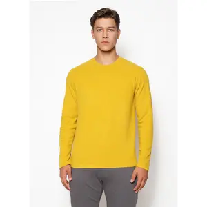 MUSTARD CREW NECK KNIT PULLOVER PM-7506