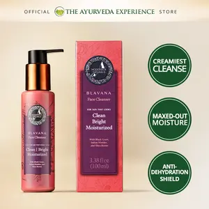 Blavana Face Cleanser – Cleans, Moisturizes, Brightens, Dry, Dull, Aging Skin - Revolutionary Formula with Black Gram - Best Face Cleanser for Mature Skin - With Clinically Tested Ingredients