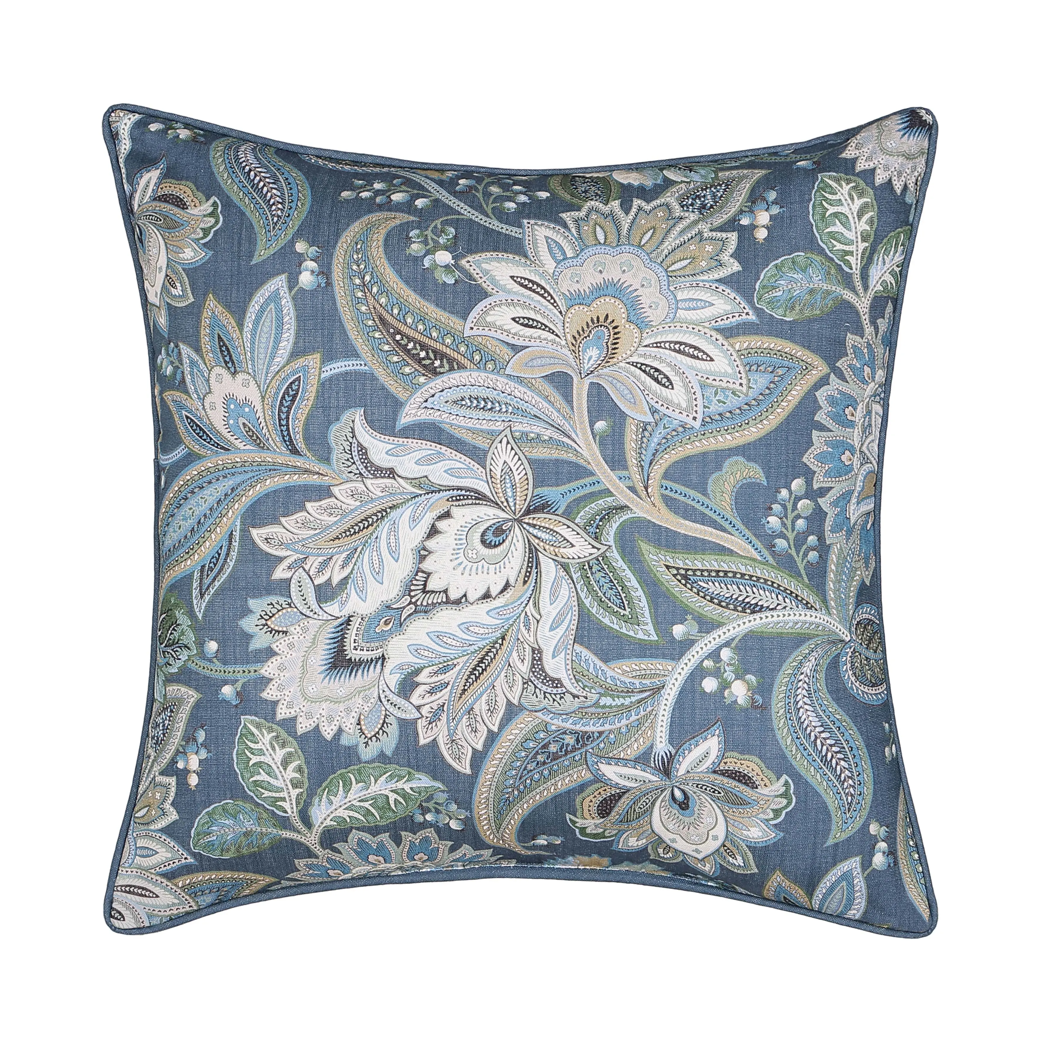 Michaela Prussian Navy Square Decorative Throw Pillow 20" x 20"
