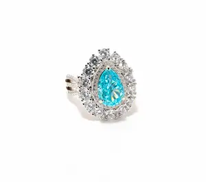 Kathy Hilton x Anna Zuckerman Sunny Isles Pear Ring, Sterling Silver