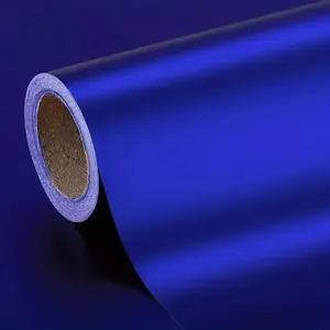 High Quality Matte Satin Metallic Chrome Blue Vinyl Wrap Satin Metallic Car Wrapping Sticker Film Bubble Free Auto Internal External Decal