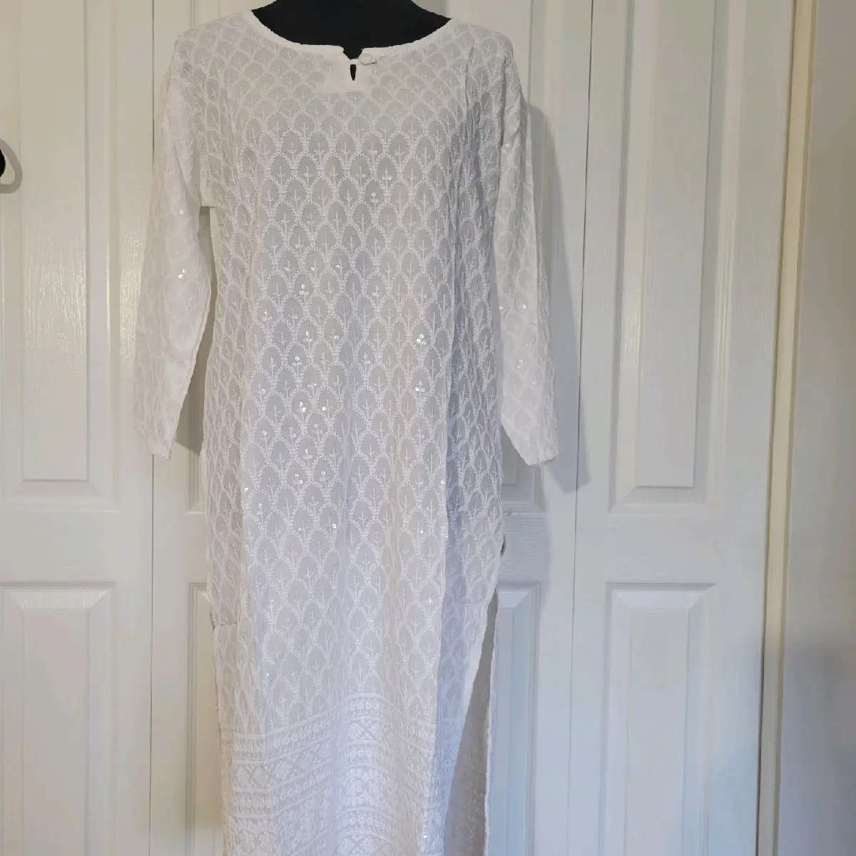Chikankari kurthi with water sequence work