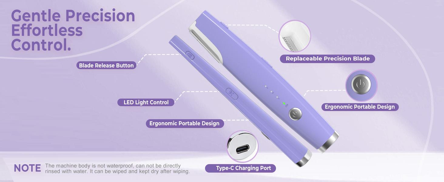 Purple Sonic Dermaplaning Tool for Women, 3-Speed Facial Hair Remover with LED Light, Rechargeable Face Shaver for Peach Fuzz Removal & Gentle Exfoliation, Portable Skincare Tool with Replaceable Blades Purple Sonic Dermaplaning Tool for Women, 3-Speed Facial Hair Remover with LED Light, Rechargeable Face Shaver for Peach Fuzz Removal & Gentle Exfoliation, Portable Skincare Tool with Replaceable Blades