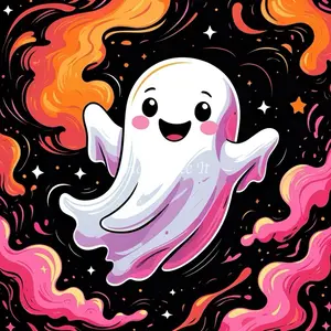 Ghost pink and orange Decorative Wreath Sign. Aluminium 10x10 Inches Heat Pressed for Durability and Longevity Ideal for Home Decor