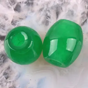 New 16X14MM Green White Orange Purple Jade Stone Abacus Loose Spacers Beads DIY Jewelry 2PCS