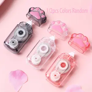 Cute Cat Paw Correction Tape Set, High Aesthetic Value, Girl Heart Design, Non-Sponge Rubber Material, Perfect for Students, Office Supplies