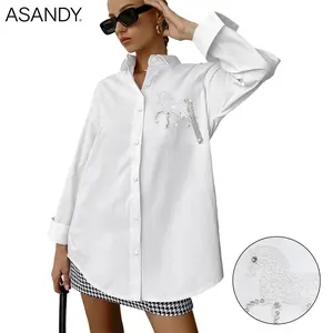 ASANDY Crystal Horse Oversized Shirt - Multiple Color Options | A versatile basic for daily commutes and office wear