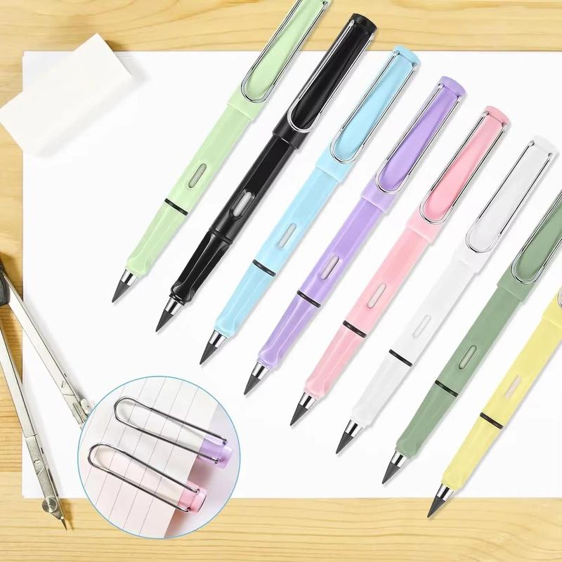 12Pack Forever Pencils for student Writing, Infinity Pencil Cute Inkless Everlasting Pencil with Eraser for Sketching (Black)