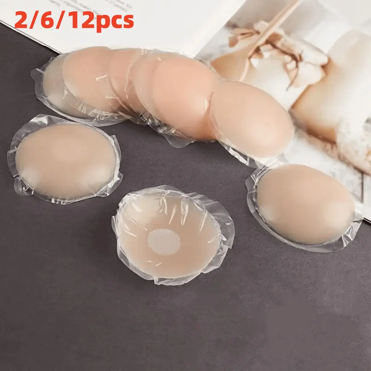 Reusable Silicone Nipple Covers with Sticky Pad, Perfect Match for Invisible Bras, 2/6/12pcs, Comfortable, Smooth and Discreet