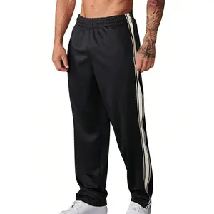 Men's Contrast Trim Sweatpants, For Sports & Outdoor