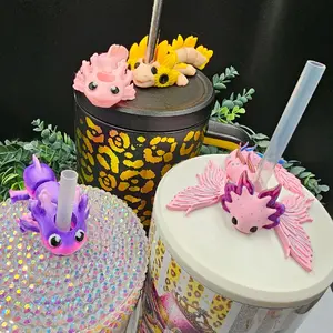 Axolotl Straw buddy 3D printed for most 16-40oz size straws Stylish Drinkware accessory Drinking Gadgets