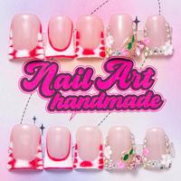 Red and white smudged pink cherry blossoms