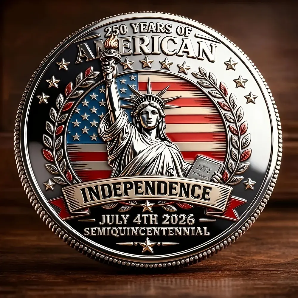 3D Relief Replica Coin for Us Independence 250th Anniversary, Dual-Sided Collectible Medal, 250-Year Commemorative Gift, Ideal for Collectors and History Enthusiasts