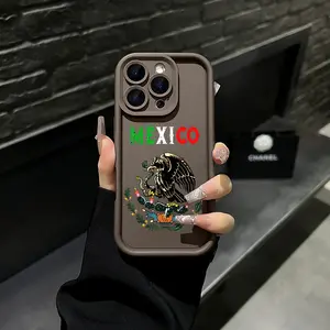 Mexico Letter Eagle Ethnic Totem Phone Case, Vintage Latin Culture Print Cover for iPhone 17 Air 16 Pro Max 15 14 Plus 13 12 11 Plus XR XS Samsung Galaxy S26 Ultra S25 Ultra S24 S23 S22, Shockproof Durable Protective Case, Unisex Cultural Cover for All
