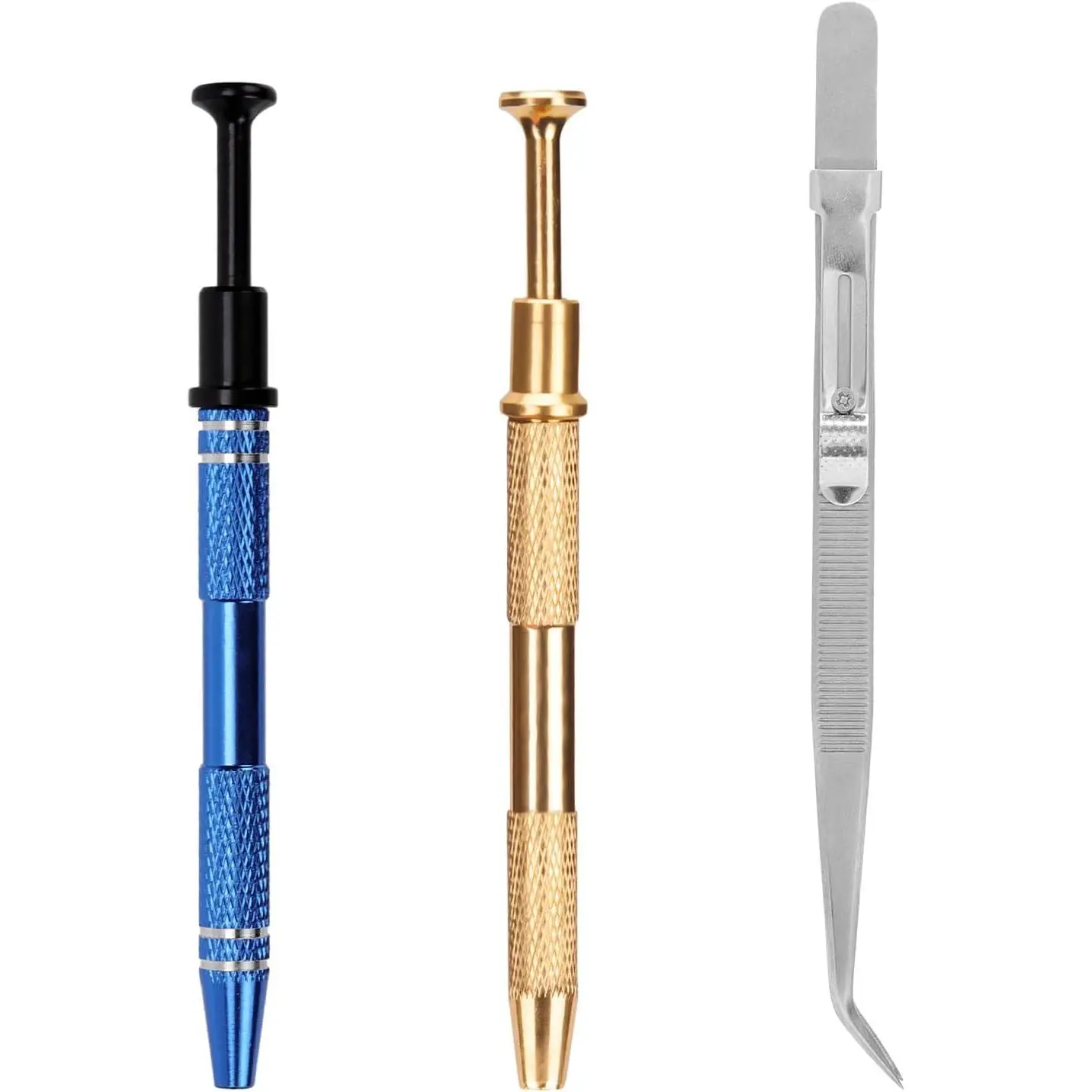 3pcs Piercing Ball Grabber Tool, Earring Ball Holder Jewelry Claw Grabber & Prong Tweezers Jeweler's Pick up Tool Piercing Removal Tool for Changing Jewelry Beads Gems Diamond