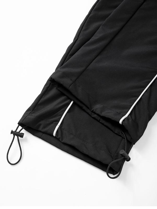 Men's Sport Pants Side Pocket Drawstring Design, Printed Running Pants Quick-Dry Breathable, Fitted Outdoor Sports Long Pants, Active Gym Pants