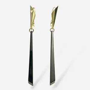 Noir Spear Drop Earrings-Gold LM