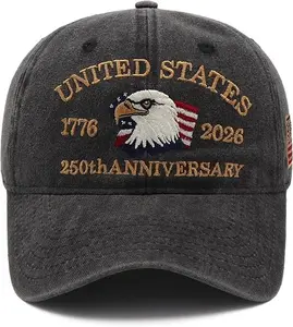 United States 250th Anniversary Hat,1776-2026 Eagle Embroidery Patriotic Baseball Cap,250 Anniversary USA Hat for Men Women