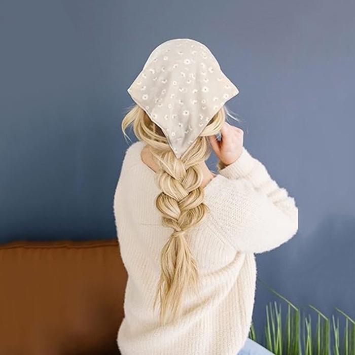 3PCS/Set Chic Style Floral Printed Elastic Hair Scarf Headband Chiffon Head Kerchief Headband Flower Hair Scarves Hair Clips Hair Bandanas Decoration