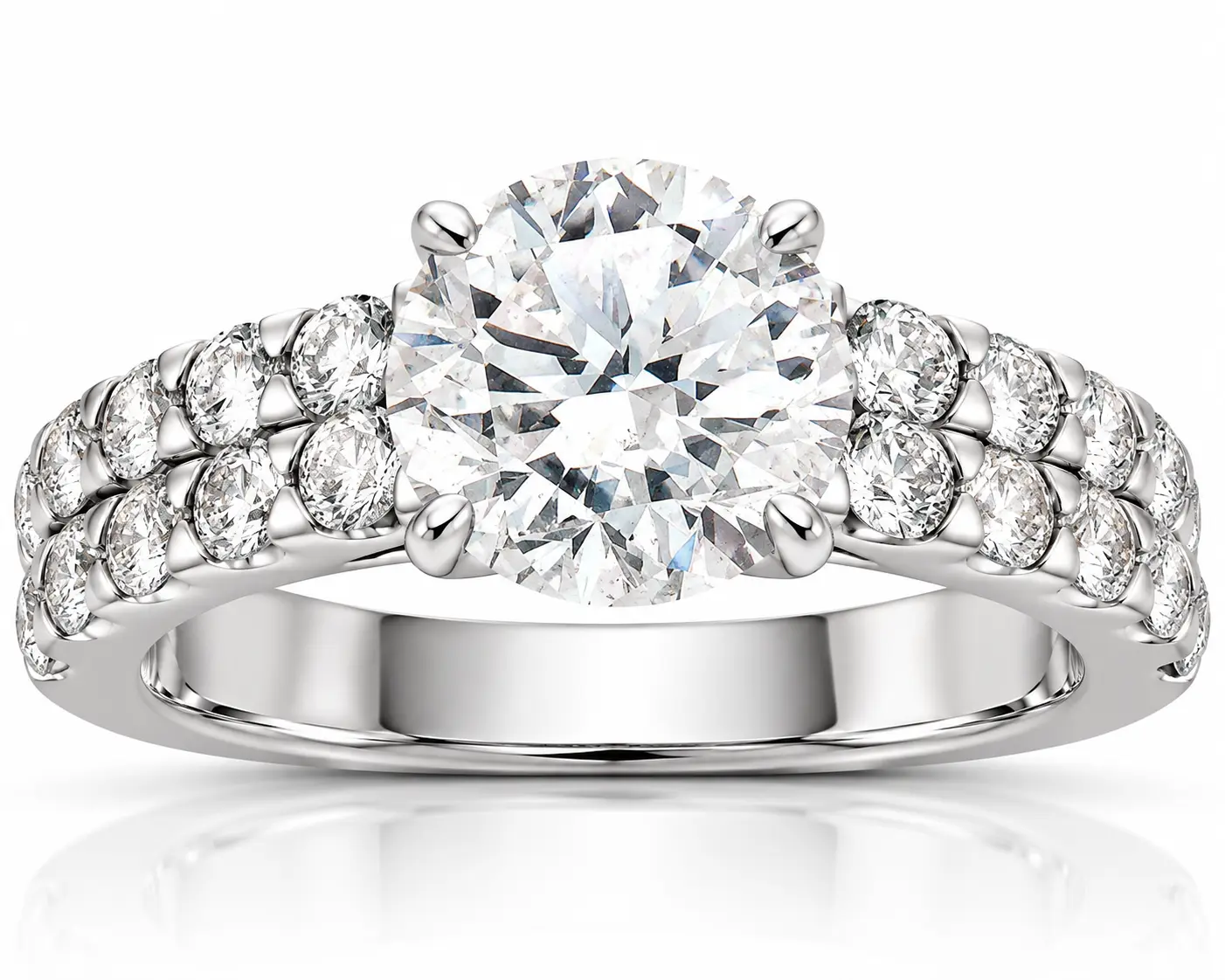 3 Ct Diamond Engagement Ring 14k White Gold