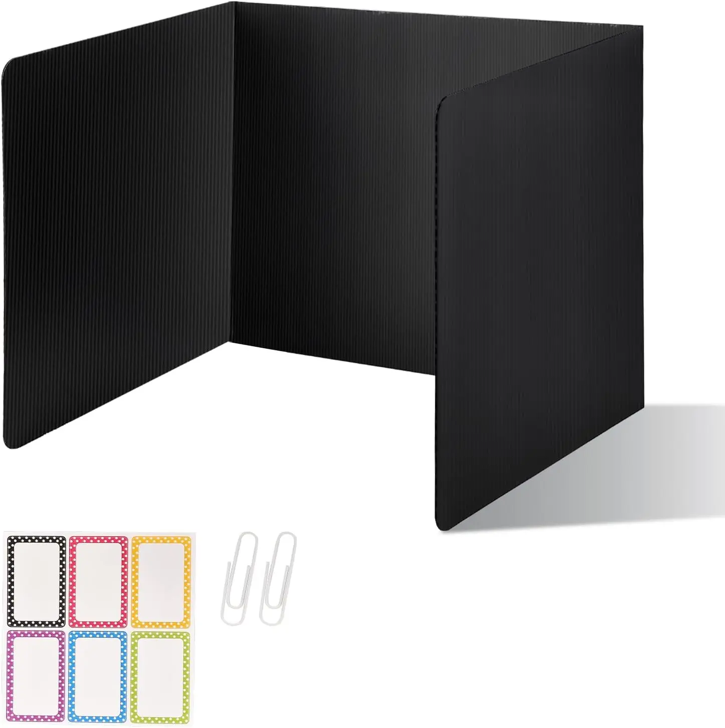 2 Pack Desk Dividers for Students 3-Fold Privacy Screens Waterproof Testing Dividers for Classroom Plastic Easy Clean Privacy Shields Includes Extra Labels