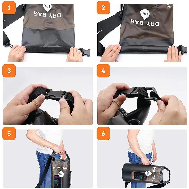 Waterproof Dry Bag 10L 20L Storage Pack Pouch For Swimming Trekking Rafting Boating Kayaking Rafting Drybags Backpack XD117Y