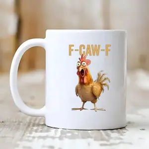 F-Caw-F Funny Chicken Mug, Chicken Humor, Rooster Mug,Ceramic Mug Funny Gift for Friends,Classmates