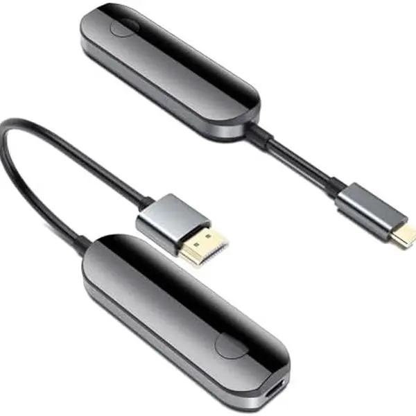 iShare Pro Wireless HDMI Transmitter & Receiver Casting Device - 165FT Range, 4K High Definition Streaming, Dual-Band 2.4G/5G, USB-C/HDMI Compatibility, Plug-and-Play for Android/IOS Phones, Laptops, PS5 - Electronic Devices for Classrooms