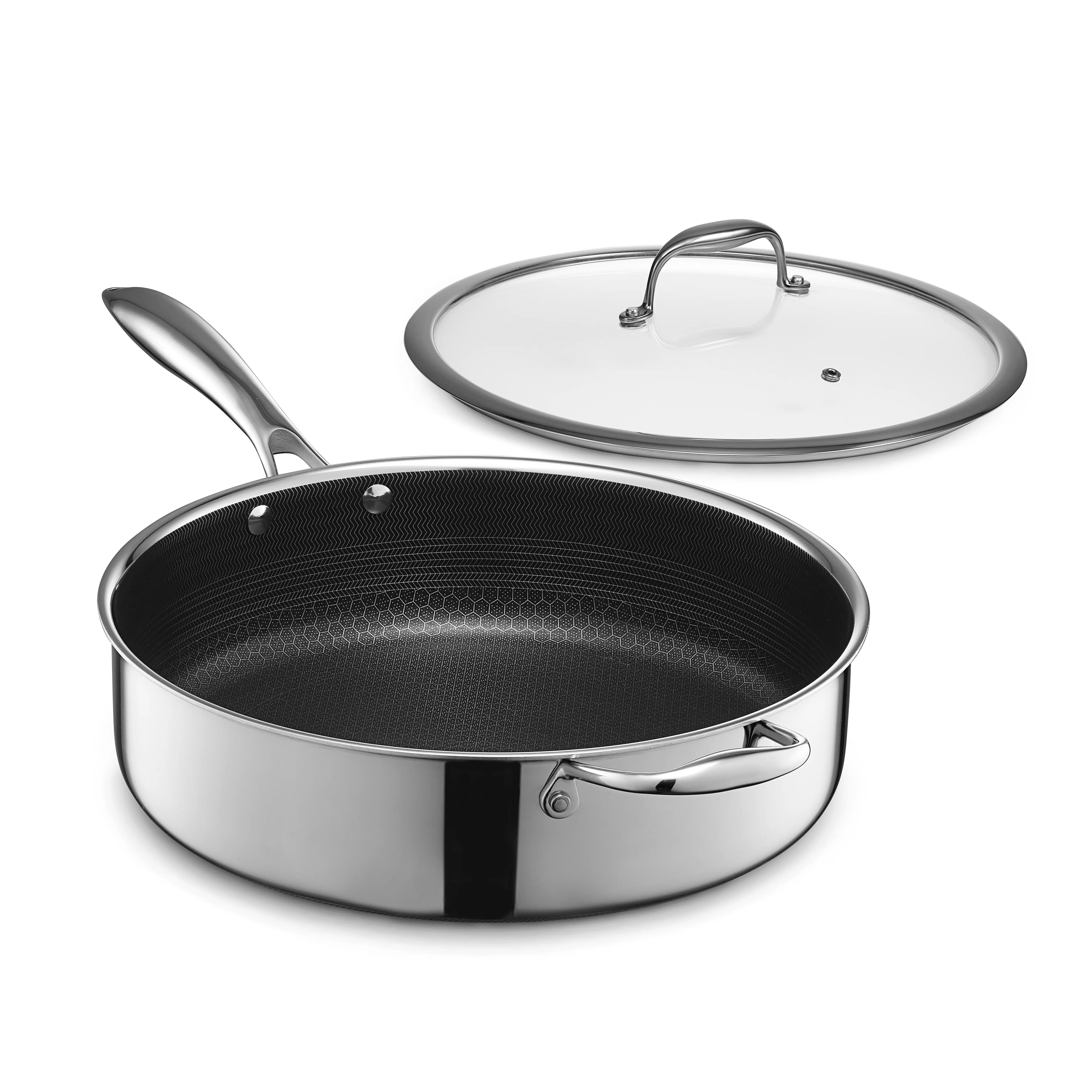HexClad Hybrid Deep Sauté Pan with Lid HexClad Hybrid Deep Sauté Pan with Lid