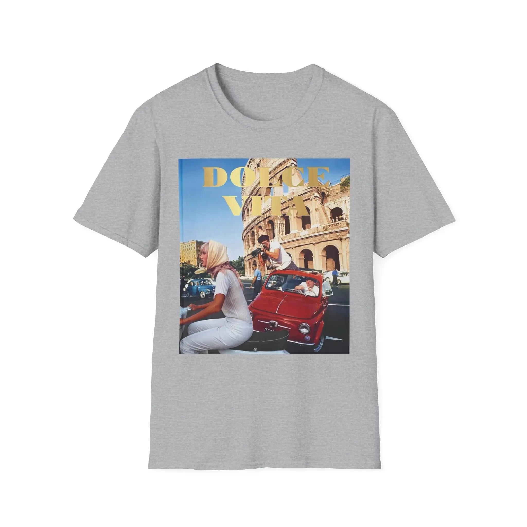 Dolce Vita Colosseum Photo T-Shirt | Vintage Rome Scooter Graphic